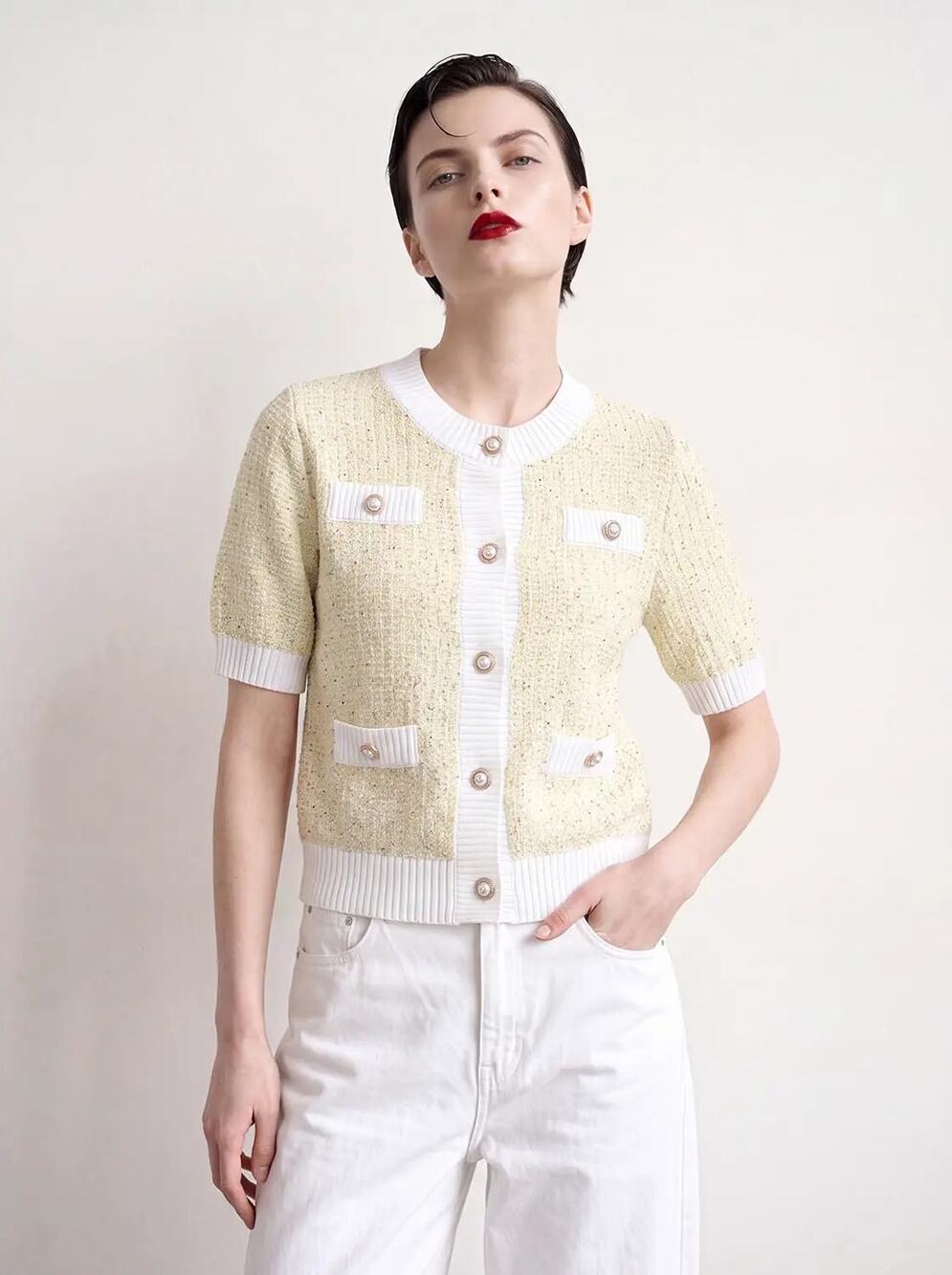 Urban Revivo Beige Sweater Size 8